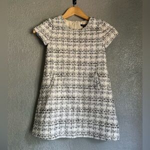 Elegant Kids Tweed Dress - Black and White